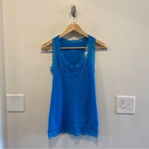 Vintage Y2k Mossimo Womens Lace Tank Top Small Stretch Mallcore Fairy blue